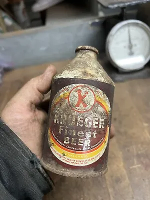 Vintage Old Rare 1945 45 Empty Original Krueger Finest Beer Cone Top Can NY USA • $29.99