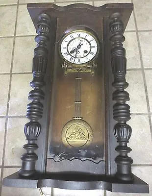 Rare Antique Mauthe 24 Hour Military Wall Mantel Pendulum Time & Strike Clock • $585