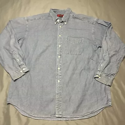 Vintage Banana Republic Shirt Men XL Denim Chambray Blue Distressed • $14.44