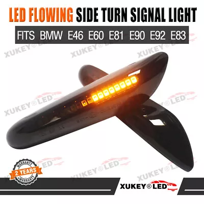 For BMW E46 E60 E82 E87 E90 E92 Sequential LED Side Indicator Smoke Turn Signal • $23.99