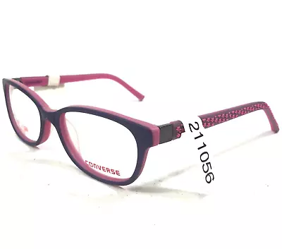 Converse Kids Eyeglasses Frames K022 PURPLE Pink Rubberized Cat Eye 49-15-120 • $19.99