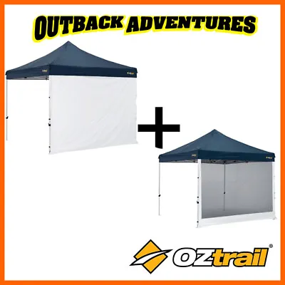 2 X OZTRAIL GAZEBO SIDE WALL 1 SOLID WALL 1 MESH WALL TO SUIT DELUXE 3x3 GAZEBO • $69.95