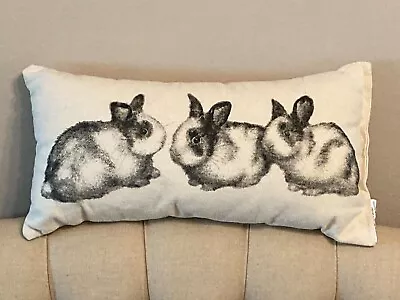 Maya Pickles Bunny Rabbit Pillow 14 X 7.5 100% Cotton Canvas Hand Screen Printed • $18.95