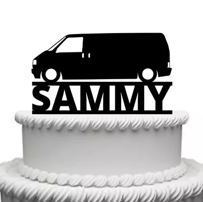 £9.99 • Buy Personalised VW T4 Van Camper High Gloss Acrylic Cake Topper Any Name