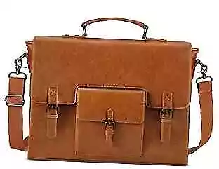 Leather Messenger Bag For Men 15.6 Inch Waterproof Vintage Leather Laptop  • $50.30