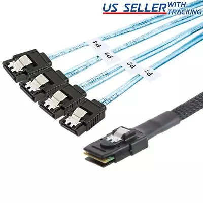 Mini SAS To 4-SATA SFF-8087 Multi-Lane Forward Breakout Internal Cable 50CM • $7.99