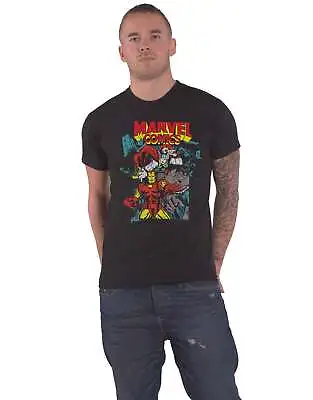 £7.95 • Buy Marvel Comics T Shirt Trio Logo New Official Unisex Black