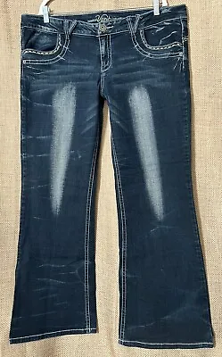 Vanity Premium Jeans 33 Bootcut Stretch Denim Mid Rise Flap Pockets 40 W X 32 L • $20.99