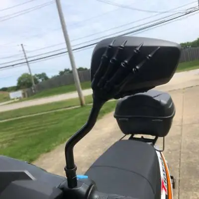 Black Skeleton Skull Hand Motorcycle Mirrors For Honda Suzuki Yamaha Scooter DM • $23.70