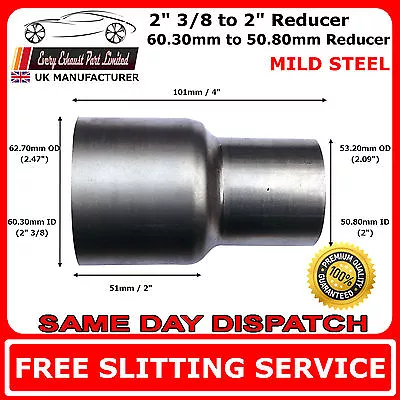 £8.93 • Buy 60mm To 50mm Mild Steel Standard Exhaust Reducer Connector Pipe Tube