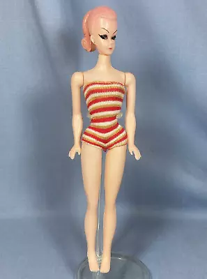 Vintage Hong Kong Barbie Clone Doll Pink Molded Ponytail Original Swimsuit VGUC • $27.20