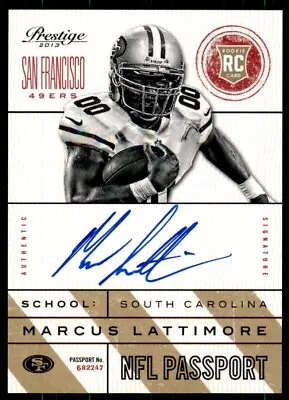 Marcus Lattimore 2013 Prestige NFL Passport Signatures Rookie Autograph #27  • $6.95