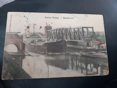 Barton Bridge Manchester Ship Canal Lancashire Vintage Postcard Posted 1904 • £3.90