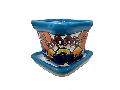 Talavera Mini Planter Pot With Saucer Mexican Pottery Home Decor Hand Painted • $19