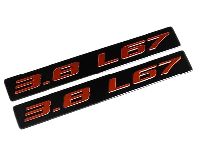 Vms 2 Chevy 3.8 L67 Engine Aluminum Emblems Red Black • $14.95