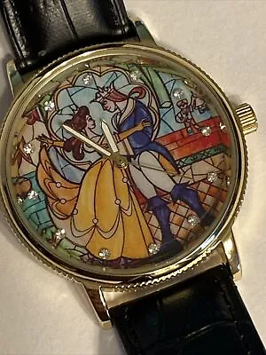 New Disney Beauty And The Beast Princess Belle Stained Glass Watch • $58.49