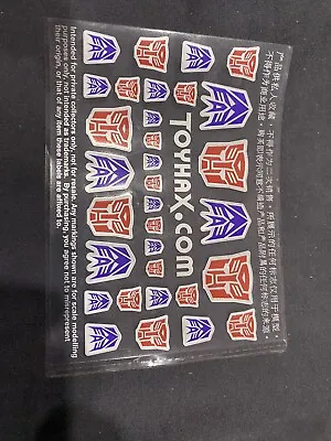 G1 Transformer Decals Sticker Emblem Symbol Autobot Decepticon By Toyhax • $25