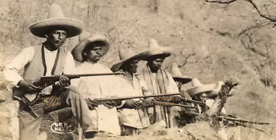C.1910 RPPC WOW! MEXICAN REVOLUTION CHIHUAHUA SOLDIERS GUNS RIFLE Postcard PS • $450