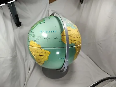 Nystrom First Globe Vtg Embossed Raised 16'' Diameter Ocean World Topographical • $37.59