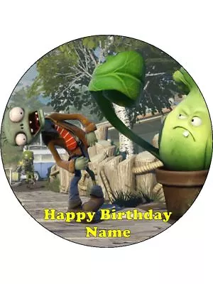 PLANTS Vs ZOMBIES Cake Toppers 19cm Edible Icing Birthday Decoration • $10.24