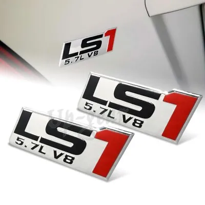 Red/ Black Aluminum LS1 5.7L V8 Bumper Trunk Sticker Emblem Badge Decal 2PCS • $8.50