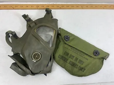 Vietnam XM28 Tunnel Rat Gas Mask Used?-CUT-DEMIL With DEFECTIVE Pouch • $99.50