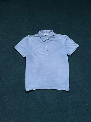 Yves Saint Lauren YSL Mens Blue Spotted Polo Shirth Vintage LUXERY Smol Logo • $31