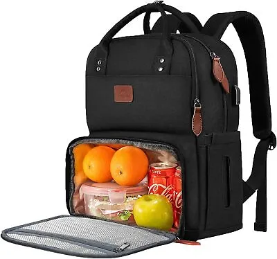 Lunch Backpack Insulated Cooler Backpacks With USB Port School Laptop Bookbag • $51.29