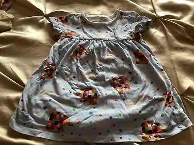 TU Baby Girl Elmer Dress Featuring Elephant Design Built In Pants 9-12 Months • £1.75