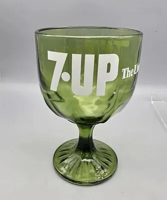 7-UP Green Glass Goblet The UnCola 70's Seven Up Soda Drink • $8.99