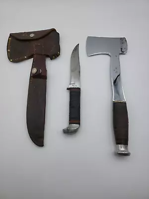 Case XX Hand Axe Hatchet And Knife (365 SAB)  Combo With Sheath 1950's. • $104.50