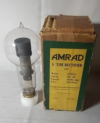 💥Rare Amrad S Tube  Rectifier Tube 3000 20 Watts Vol.300 750 Cap 50 MIL AMP NOS • £64.87