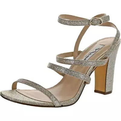 Nina Womens Shalyn Silver Evening Sandals Shoes 8.5 Medium (BM)  0133 • $10.99