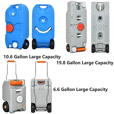 10.6/19.8/6.6 Gallon Large Capacity Portable Water Holding Tank W/ Large Wheels • $58.59