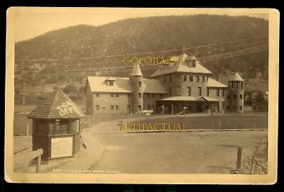 GLENWOOD SPRINGS COLORADO BATH HOUSE #859 WH Jackson Cabinet Photograph 1885 • $225