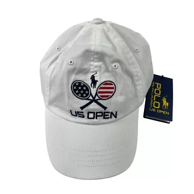 Polo Ralph Lauren US OPEN White Tennis Strapback Hat NWT • $43.99