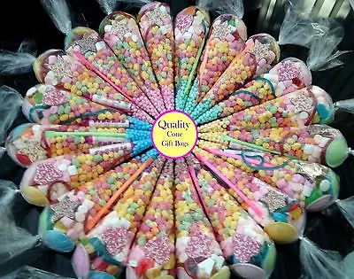 £20.50 • Buy 20 Pre Filled Sweet Cone Bags Birthday Party Christening Wedding School Events