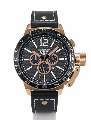 Faravahar Men's Watch Chronograph Farvahar Wristwatch Genuine Leather Black Farohar   • $179.60