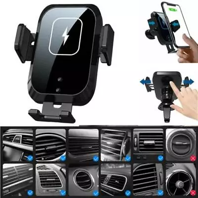 Automatic Clamping Qi Wireless Charger Car Air Vent Mount Cell Phone Holder 10W • $27.59