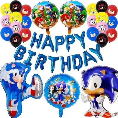 Sonic The Hedgehog Party Supplies Tableware Balloons Kids Birthday Decoration • $7.99