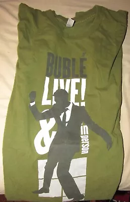 2010 Michael Buble Live In Person Concert Tour Shirt GREEN Size LARGE NICE! • £11.56