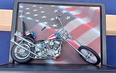 FRANKLIN MINT EASY RIDER Film Harley Davidson Capt America Chopper W  Case • $133.50