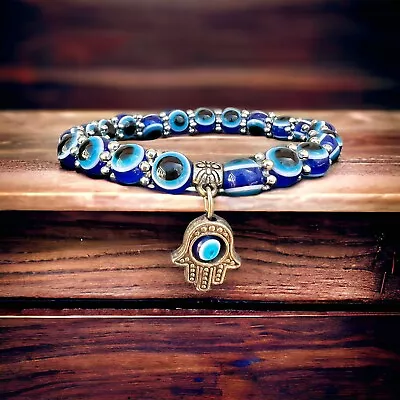 Chakra Reiki Hamsa Hand Fatima Evil Eye Energy Yoga Man Women Lucky Bracelet • $4.95