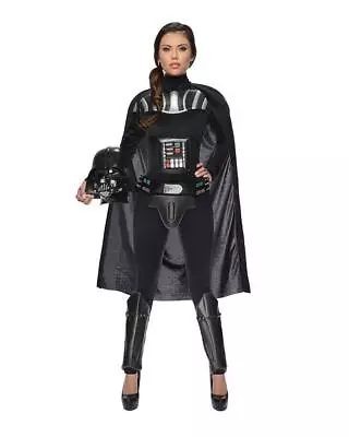 Darth Vader Costume Womens Official Star Wars Lycra Jumpsuit W Belt Mask Cape • $75.85