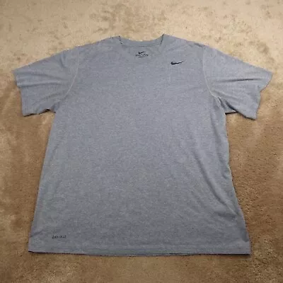 NIKE Men's T-Shirt Dri Fit XL Gray Light Weight Gym Runningexercise Mens • $8.88