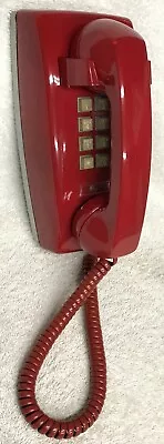 Vintage 1960s WESTERN ELECTRIC 2554 RED Push Button Touch Dial Wall Telephone • $59.99