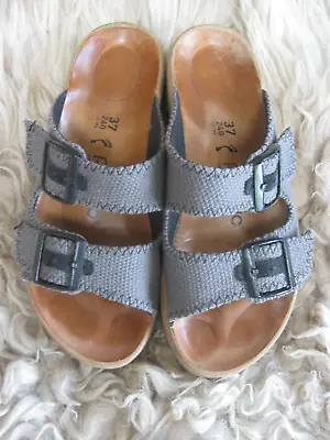 £25 • Buy BIRKENSTOCK PAPILLIO Womens Grey  Woven Fabric Sandals VGC Size 37