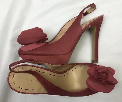 Nine West Pink Open Toe Flower Heels Size 9 • $29.95