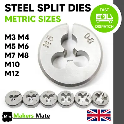 Metric Split Thread Cutting Die - Right Hand Round Threading Split Dies M3 - M12 • £8.95