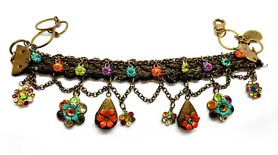 Unique Michal Negrin  Bracelet With Colored Crystal Pendants. • $134.10